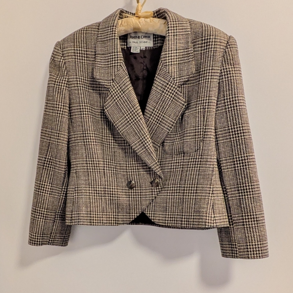 Paul Schnell Chic Plaid Blazer Jacket